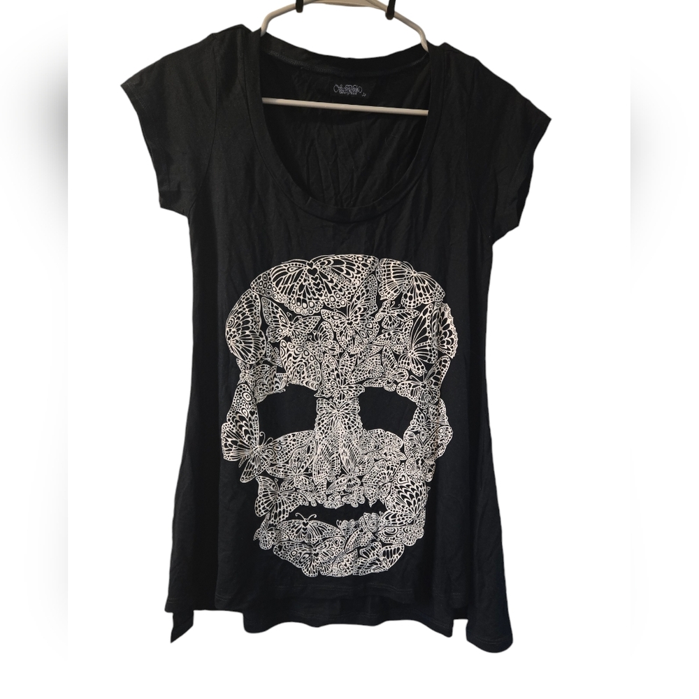 Lauren Moshi NWOT Butterfly Skull tee - Picture 3 of 9